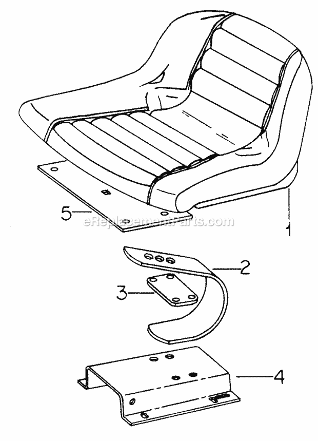 Seat Diagram and Parts List for 70  Cub Cadet Lawn Tractor